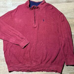 Burgundy vintage Polo Ralph Lauren quarter zip sweatshirt